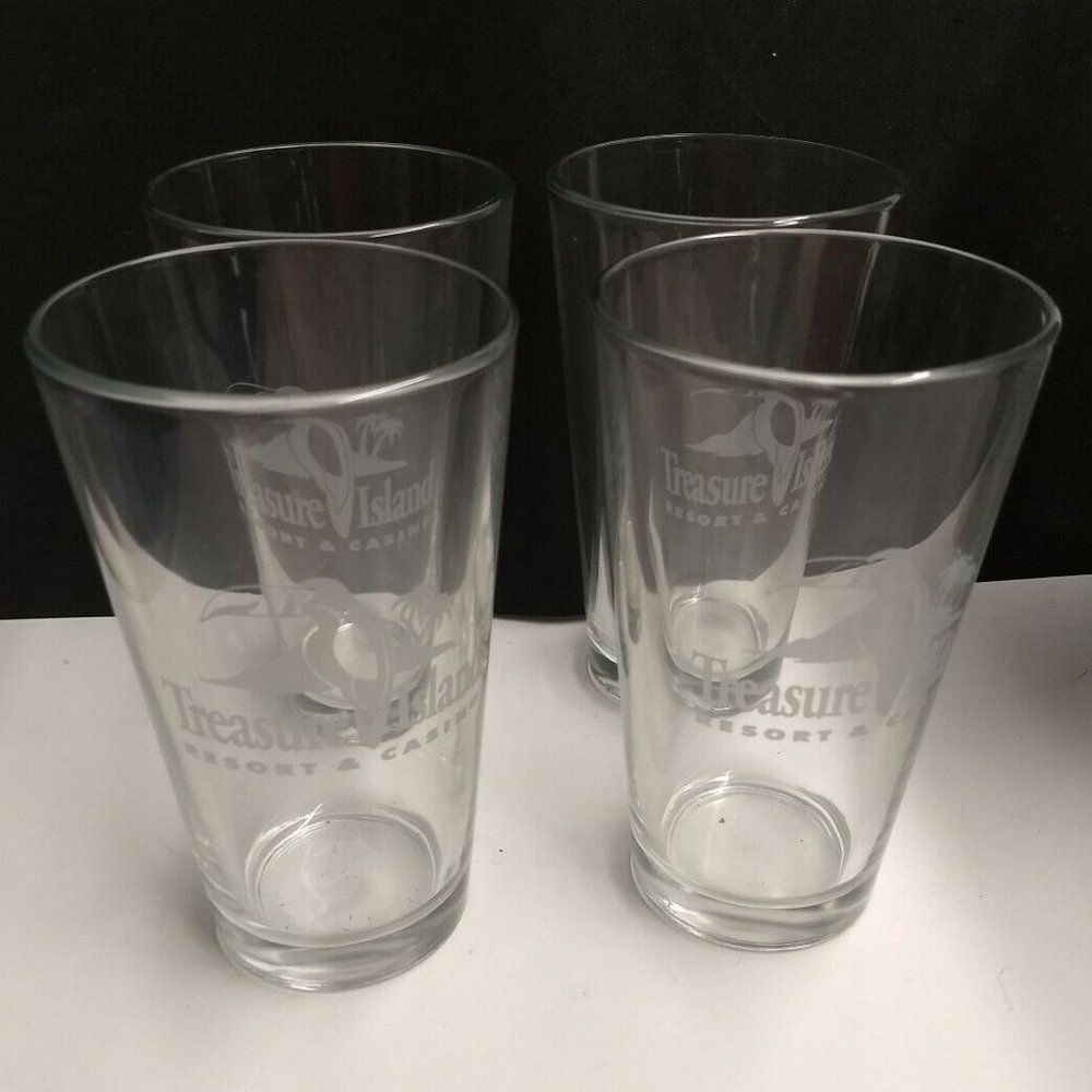 Treasure Island Resort Casino Glasses Thank You Bx